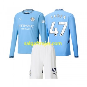 Manchester City Phil Foden 47 Fodboldtrøjer Børn Hjemmebanesæt 2024/25 Langærmet